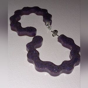 Purple resin hoop earrings